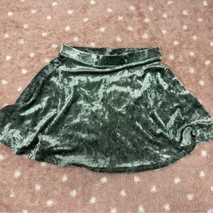 Forever 21 Shimmering Green Velvet Skirt
